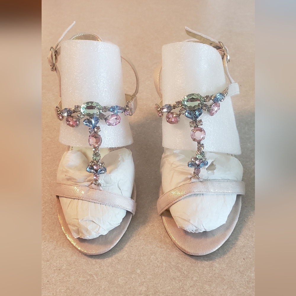 Jeweled Nina Strapy Sexy  Heels 7 New w/o Box